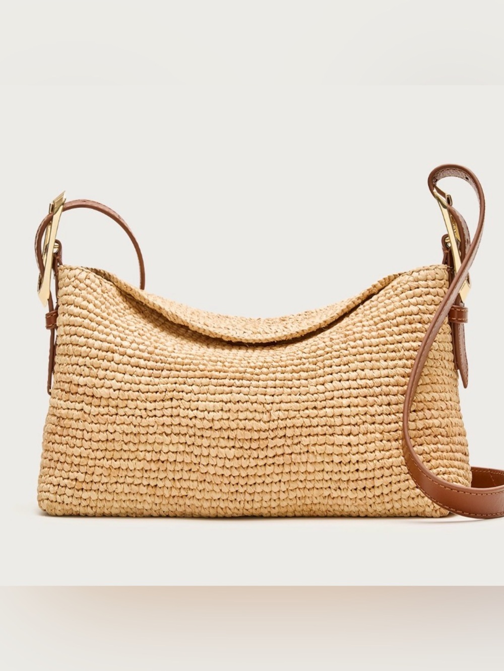 NWT J Crew Berkeley Small Handknotted Shoulder Bag in Raffia - Picture 5 of 10